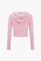 Women 2 Piece Knit Hoodie Flared Pants Set