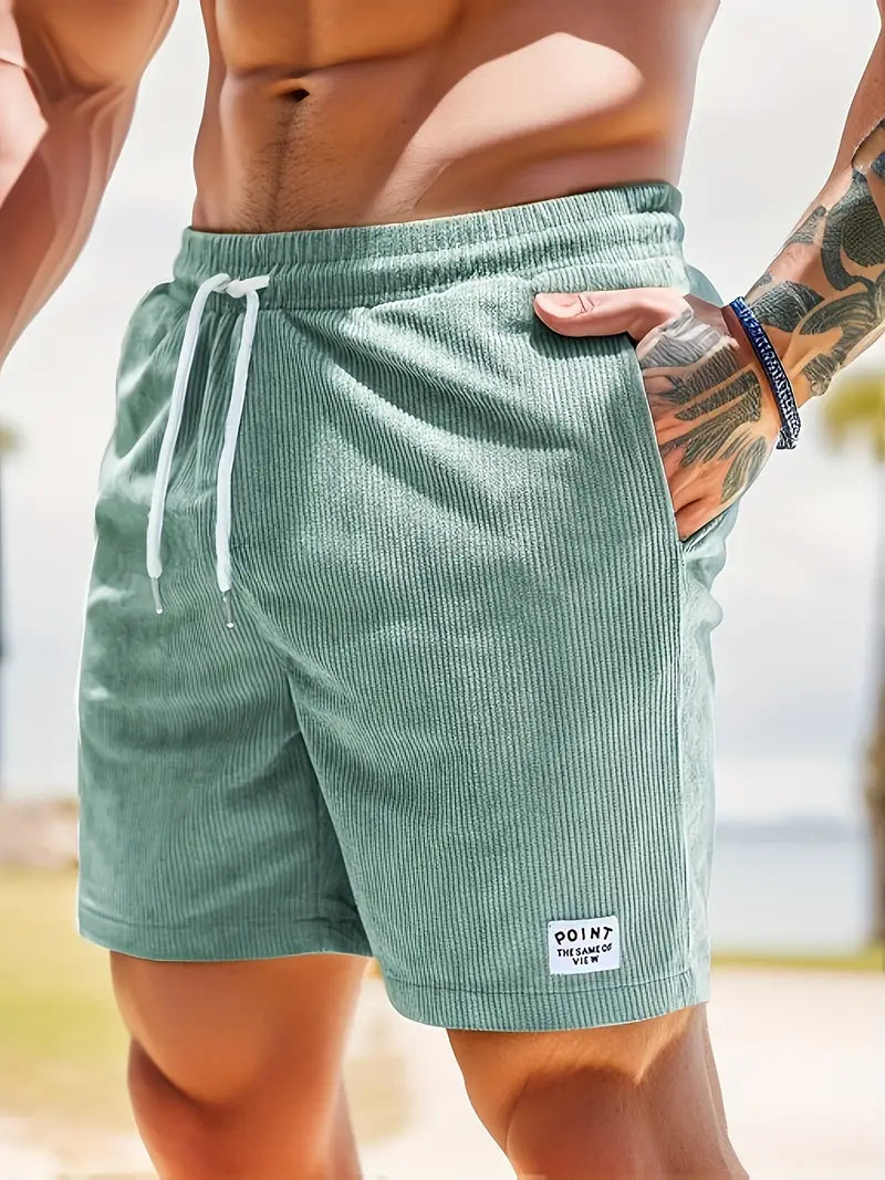 Mens Shorts Corduroy Look Lightweight Straight Fit Casual Wear