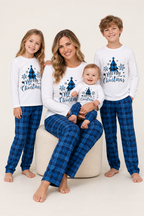 Christmas Pajamas Plaid Family Matching Sets Women Men Kids Dogs