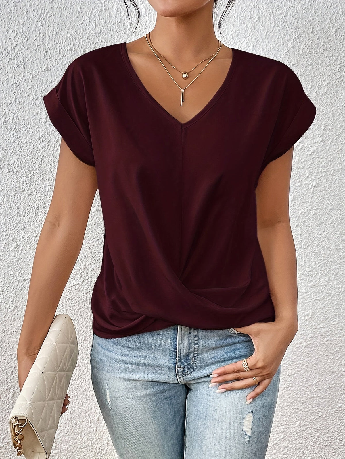 Rhea | Women's T-Shirt | Sweetheart Neckline, Casual Everyday Top