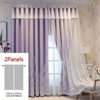 Saoirse | Embroidered Curtain Panels | Elf & Fairy Design, Light-Filtering | Set of 2 with Rings