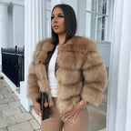 Della | Faux Fur Coat | Women's Glamour Jacket | Soft, Animal-Friendly