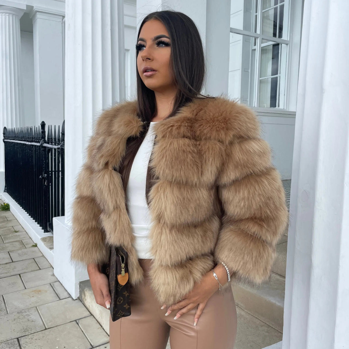 Della | Faux Fur Coat | Women's Glamour Jacket | Soft, Animal-Friendly
