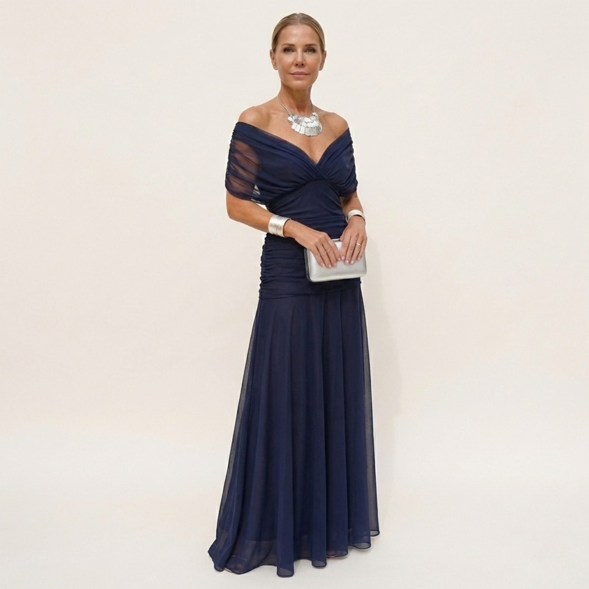 Long Summer Dress Women Maxi Lightweight Flowy Silhouette V Neck