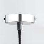 Indra | Pendant Lamp | Retro Striped Glass Shade, 1-Light | Chrome & Bronze