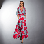 Floral dress women sleeved with feminine floral print