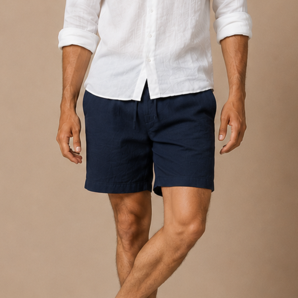 Mens Swim Shorts Lightweight Knee Length Loose Fit Drawstring Waist