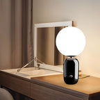 Opal | Table Lamp | Hand-Blown Glass, Nordic Style | Gold & Black