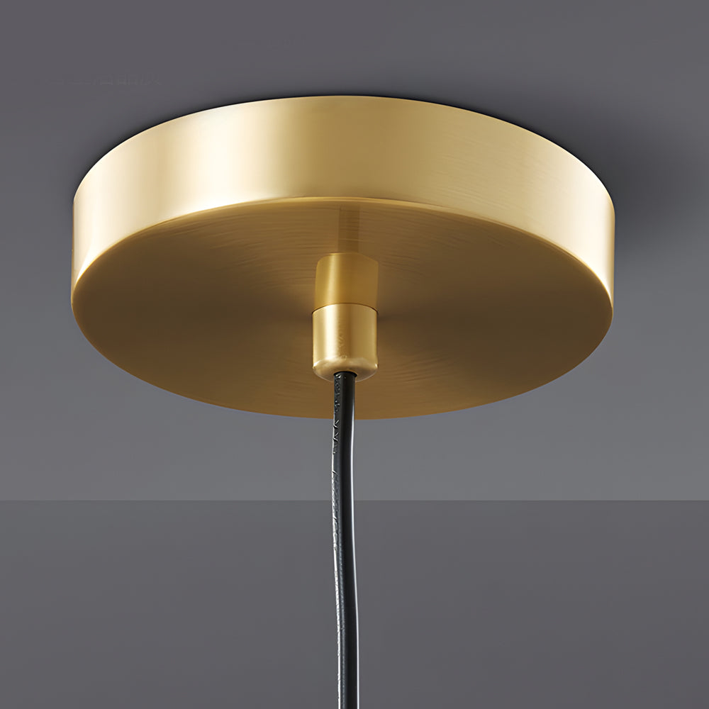 Kaia | Pendant Lamp | Mid-Century Brass, White Glass Shade | 1-Light E27