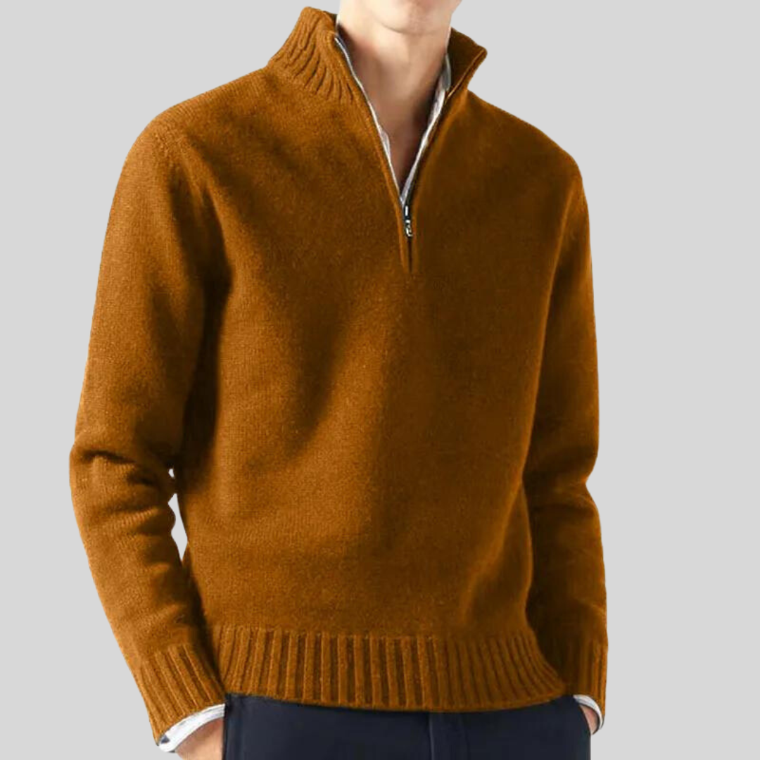 Calla | Men's Half-Zip Pullover Sweater | Wool Blend, Warm