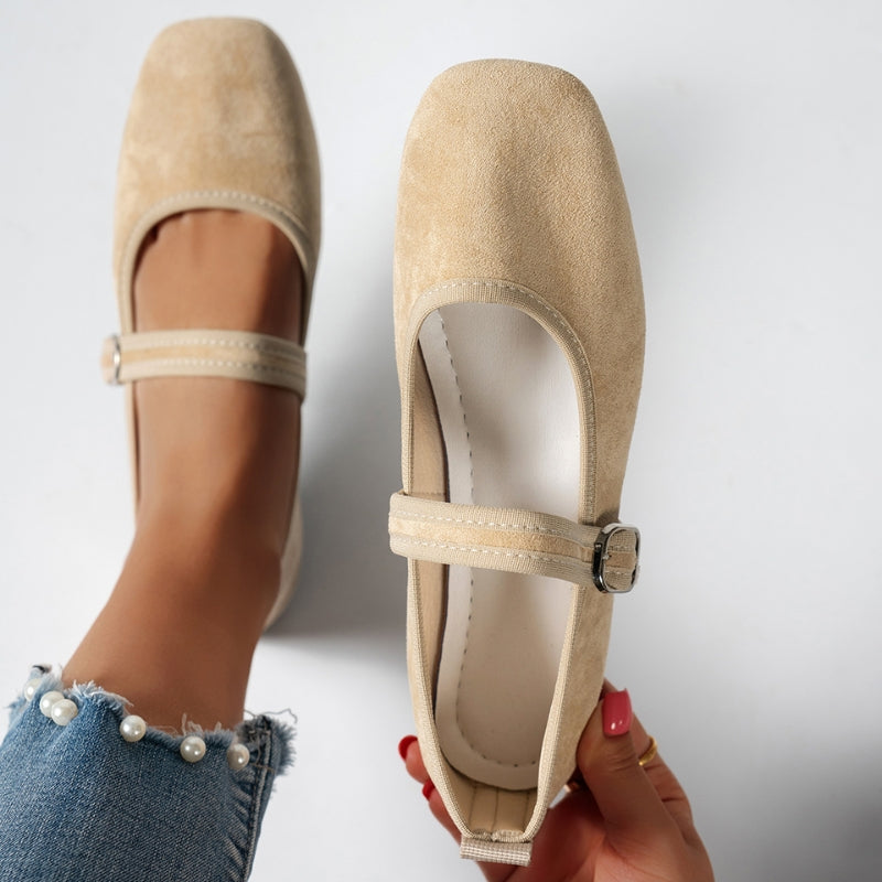Women Orthopedic Flats Mary Jane Square Toe Adjustable Strap