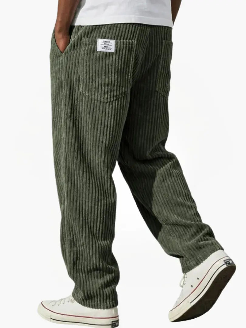 Tindra | Men's Drawstring Trousers | Corduroy Texture, Relaxed Fit | All-Season