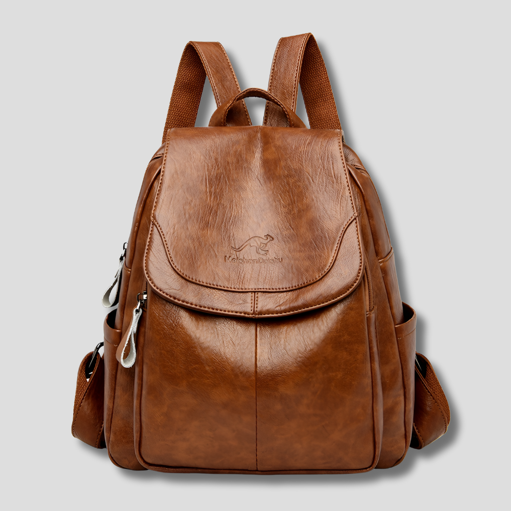 Una | Women's Leather Backpack | Anti-Theft, Embossed | Multi-Pocket