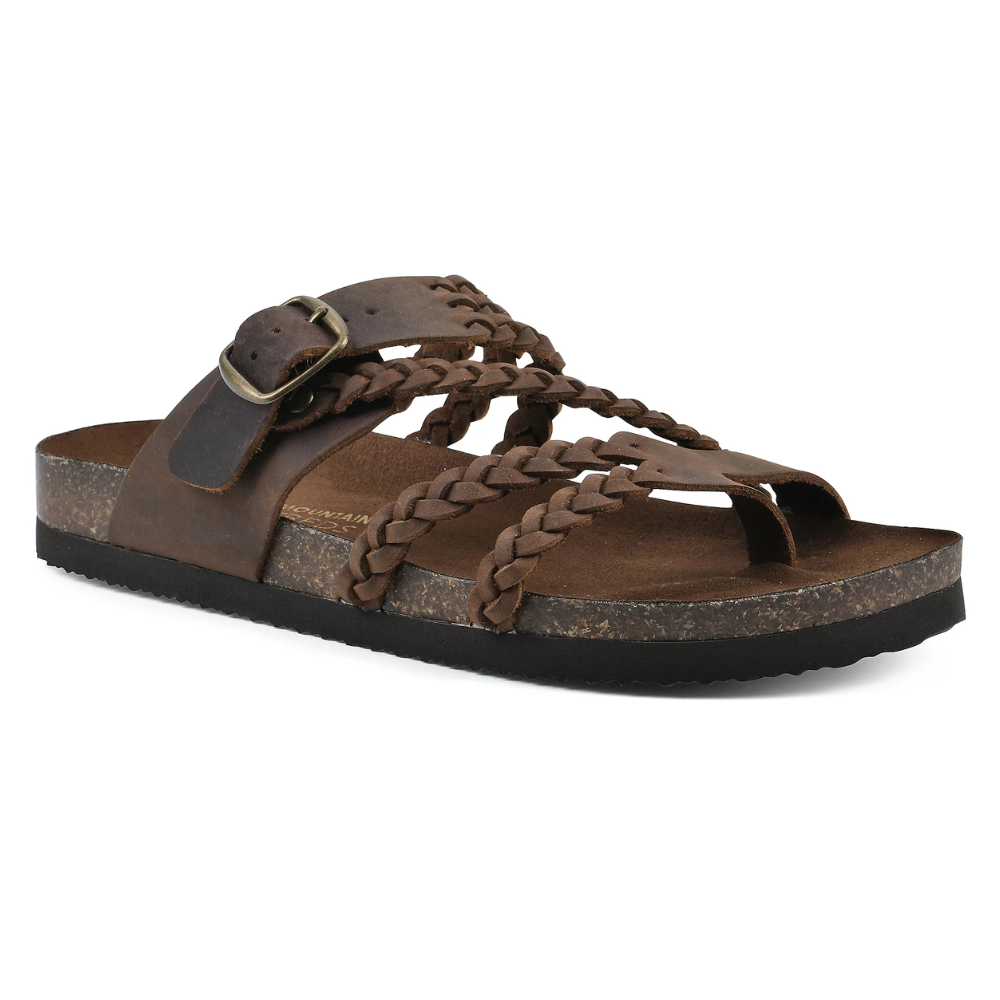 Orthopedic Sandals Women Woven Strap Adjustable Buckle Cork Footbed