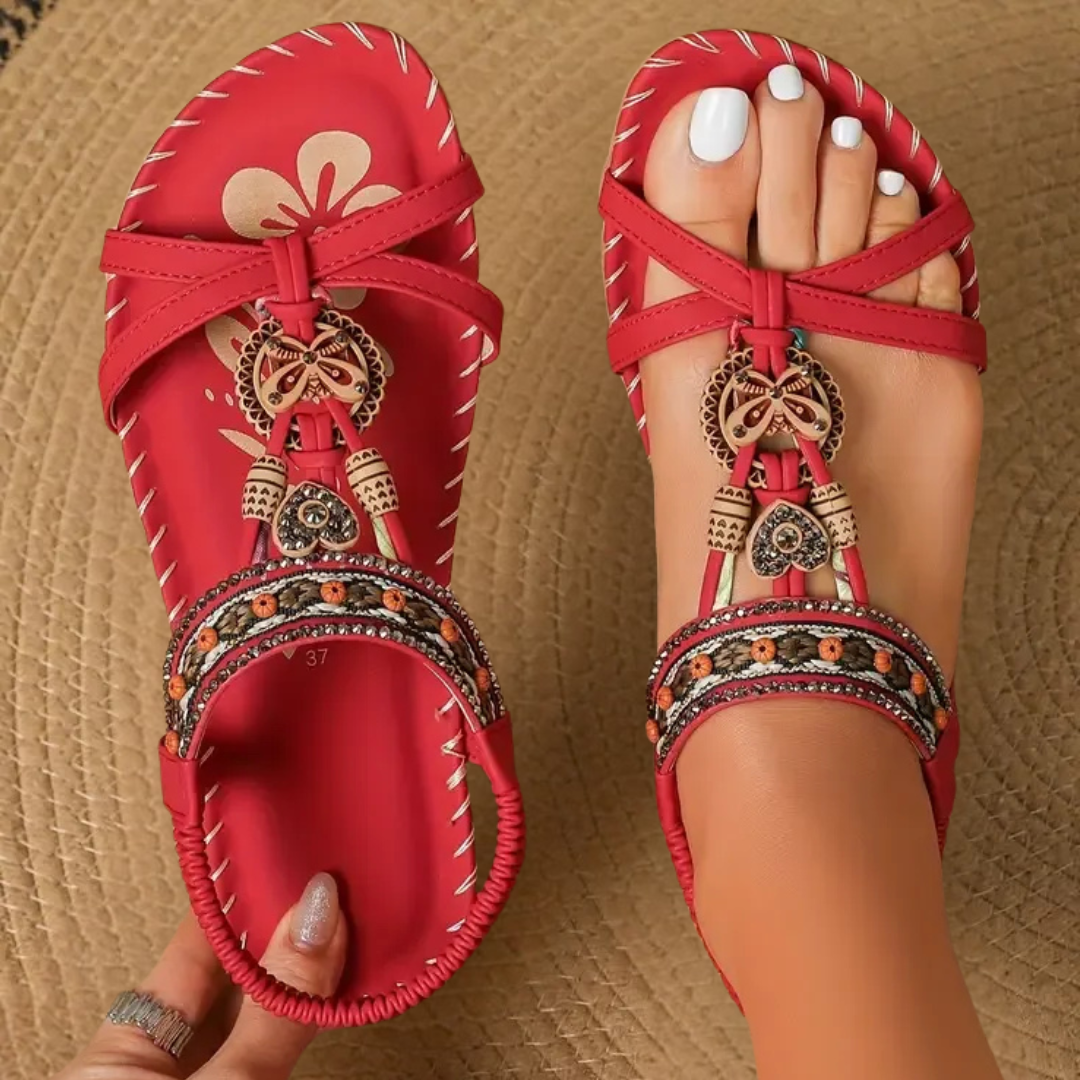 Women Orthopedic Sandals Stretch Strap Cushioned Sole