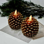 Xanthe | LED Pinecone Candles | Flameless, Remote & Timer | Warm White