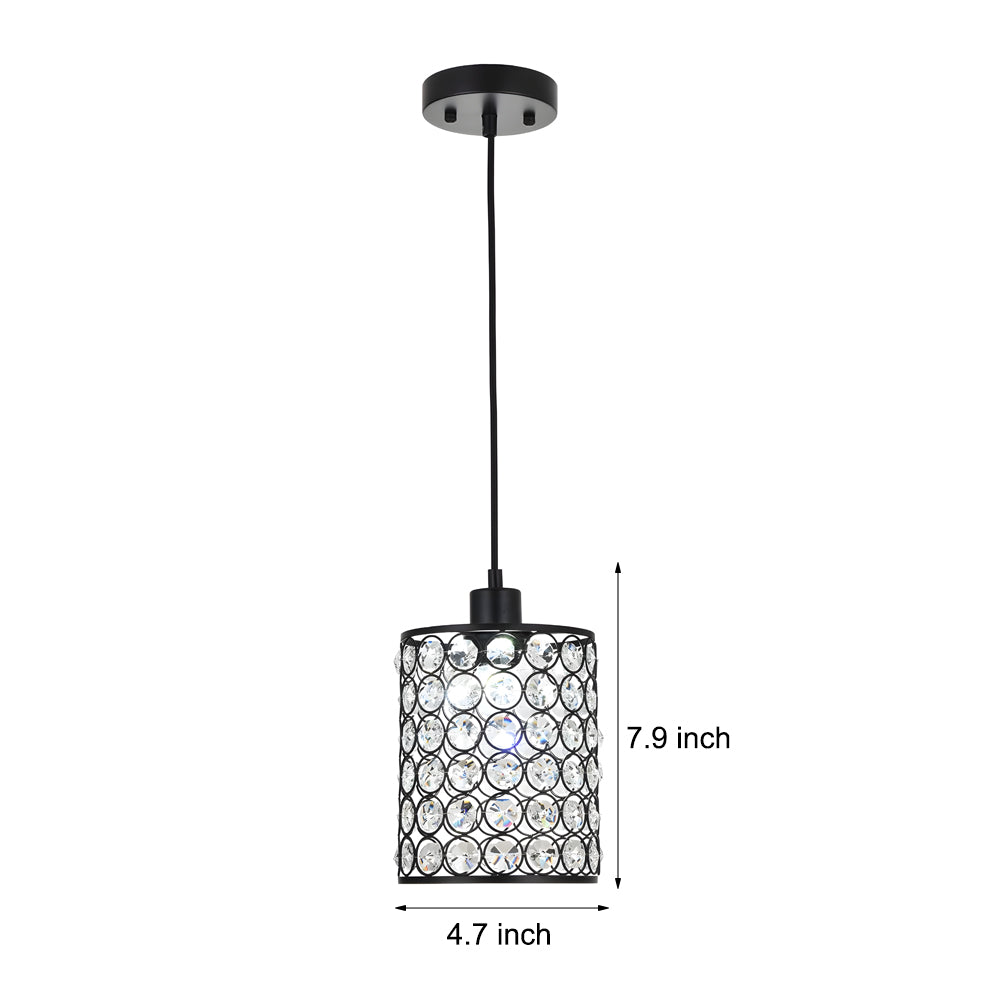 Amara | Crystal Pendant Chandelier | Nordic Minimalist, 2 Pcs | Black & Chrome