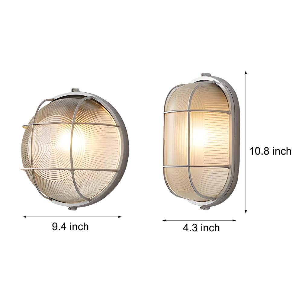 Tamsin | Outdoor Wall Lamp | Retro Industrial, E27, Cast Aluminum | Oval & Round