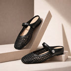Orthopedic Mules Women Mary Jane Strap Flats Breathable Open Weave