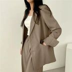 Ondine | Women's Blazer & Straight-Leg Trouser Set | Solid Color