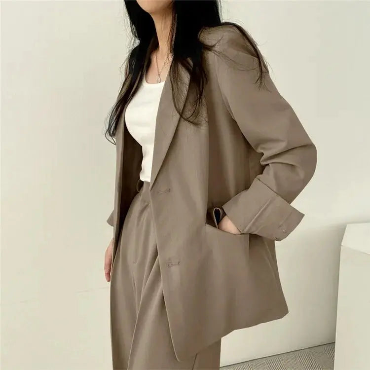 Ondine | Women's Blazer & Straight-Leg Trouser Set | Solid Color