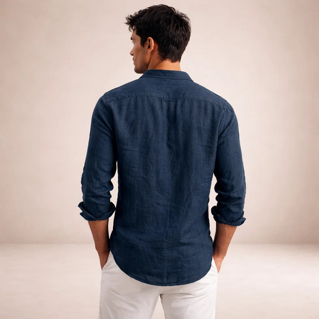 Maren | Men's Linen Shirt | Casual, Breathable | Long Sleeve, Open Collar