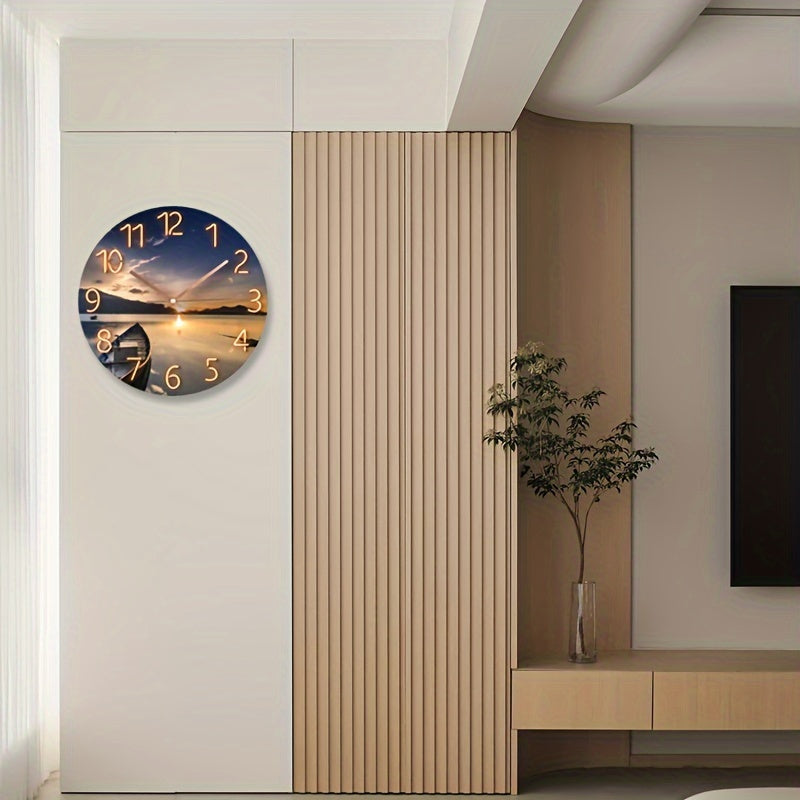 Nora | Wall Clock | 12-Inch Round, Silent, Glass Frame | Modern Design