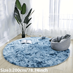 Delphine | Round Plush Rug | Tie-Dye, Soft & Non-Slip | Living Room, Bedroom