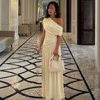 Maternity Maxi Dress Asymmetric Neckline Baby Shower | Kira