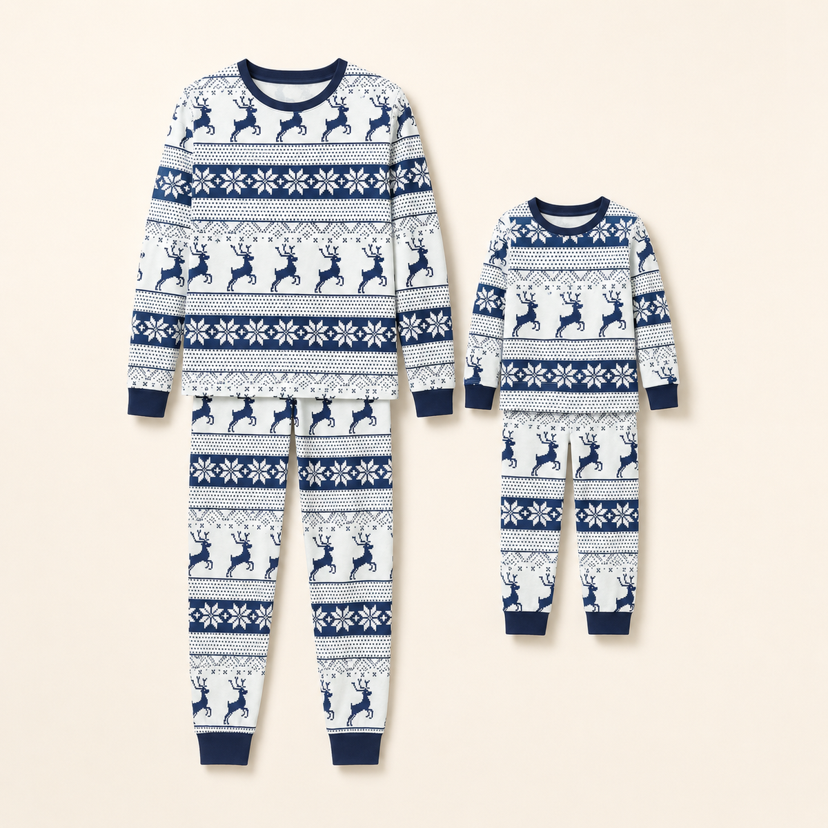 Family Matching Christmas Pyjamas Nordic Reindeer Print Adults Kids | Vianne