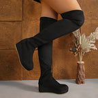 Women Stretch Knee High Boots Wedge