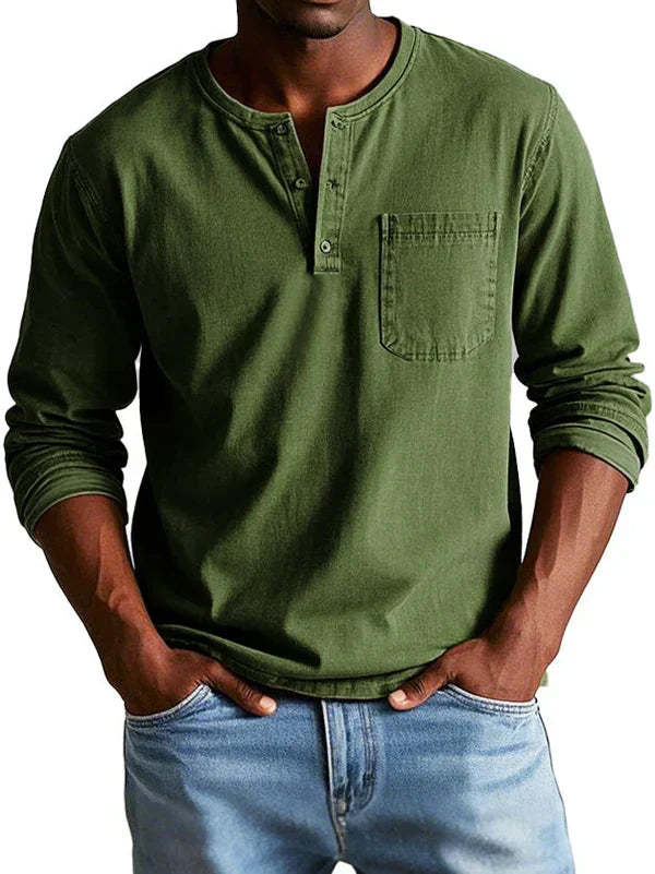 Honor | Men's Henley Shirt | Long Sleeve, Casual Fit | Lightweight