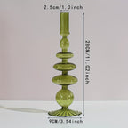 Indra | Glass Candlestick Set | Minimalist Table Decor | Lacquered, Romantic