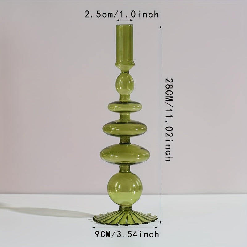 Indra | Glass Candlestick Set | Minimalist Table Decor | Lacquered, Romantic