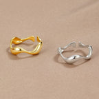 Wren | Minimalist Ring | Ocean-Inspired | 18K Gold Plated, Sterling Silver, Adjustable