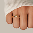 Wren | Minimalist Ring | Ocean-Inspired | 18K Gold Plated, Sterling Silver, Adjustable