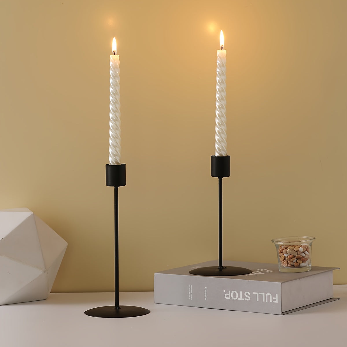 Lux | Metal Candle Holders Set of 2 | Table Decoration | Wedding, Dinner, Holidays
