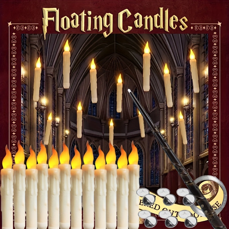 Jolie | Flameless LED Floating Candles | 12 Pack, Remote Control | Christmas Decor