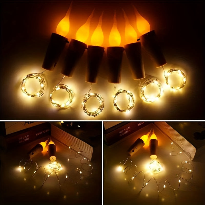 Christmas LED String Lights Battery Powered Bottle Cork Lights 10 Pack