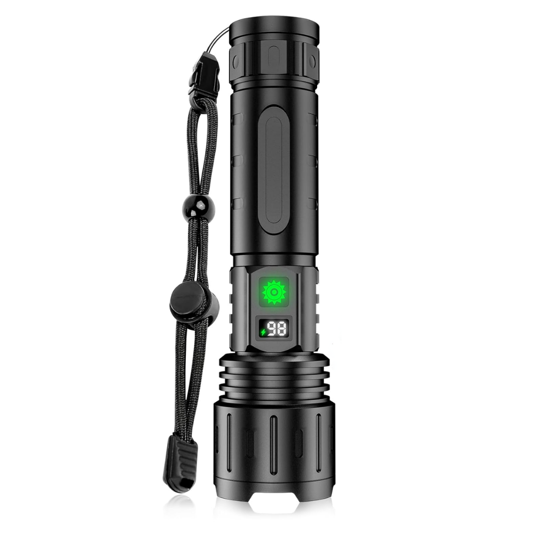 Power Bank LED Flashlight 10000 Lumen Rechargeable Tactical Zoom