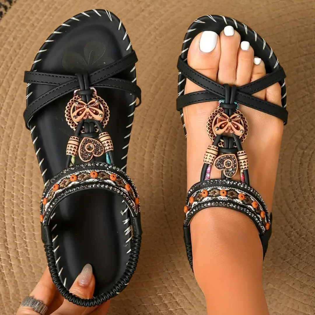 Women Orthopedic Sandals Stretch Strap Cushioned Sole