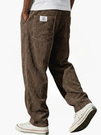 Tindra | Men's Drawstring Trousers | Corduroy Texture, Relaxed Fit | All-Season
