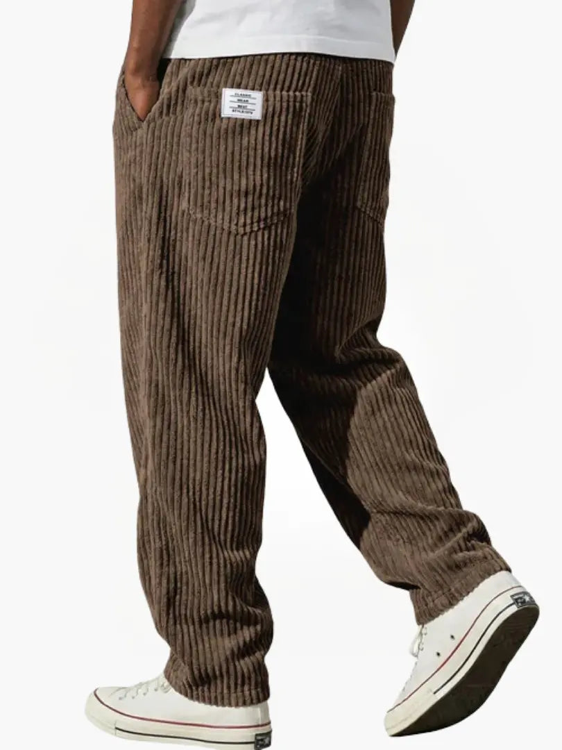 Tindra | Men's Drawstring Trousers | Corduroy Texture, Relaxed Fit | All-Season
