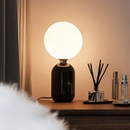 Opal | Table Lamp | Hand-Blown Glass, Nordic Style | Gold & Black