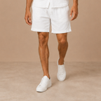 Mens Swim Shorts Lightweight Knee Length Loose Fit Drawstring Waist