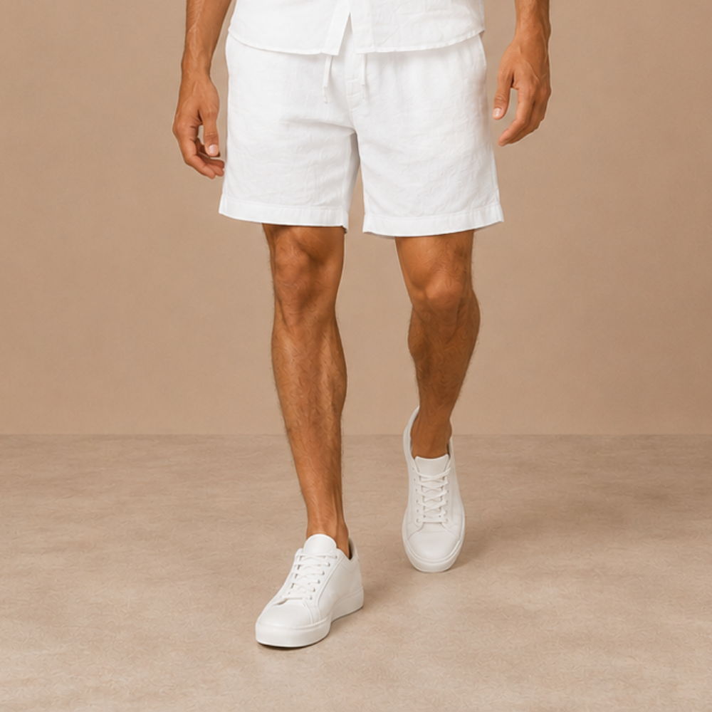 Mens Swim Shorts Lightweight Knee Length Loose Fit Drawstring Waist