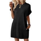 Women A-Line Dress Round Neck