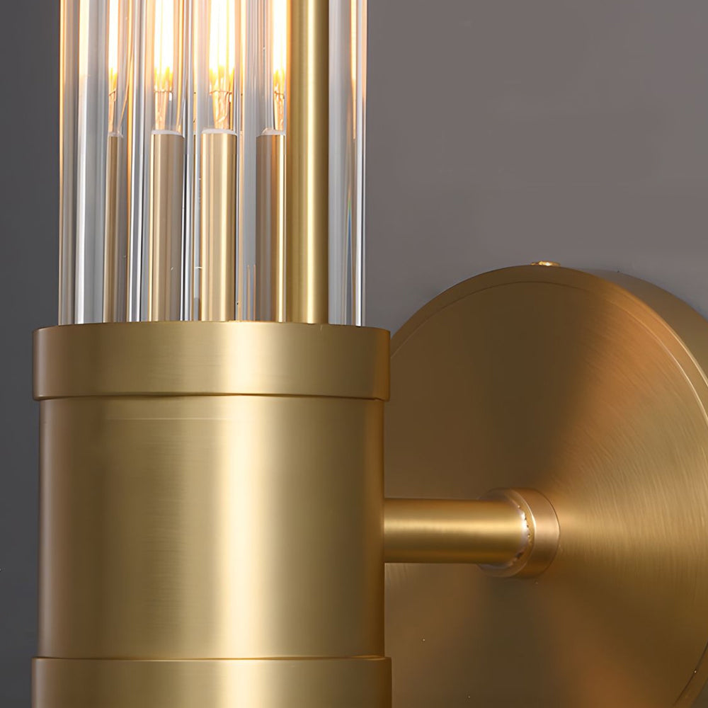 Mila | Wall Lamp | Modern Cylindrical Glass, 1/2-Light | Chrome & Gold