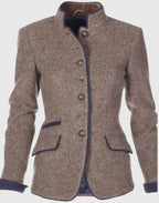 Women Wool Blend Blazer Structured Fit