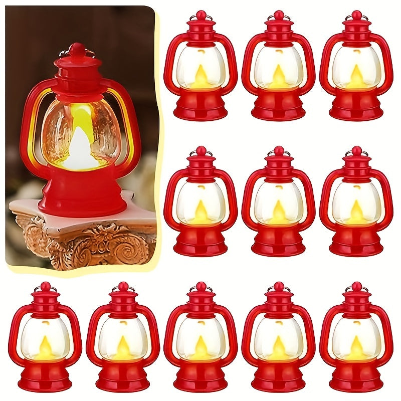 Honor | Mini LED Christmas Lanterns | Vintage Flickering, Set of 12 | Battery-Powered